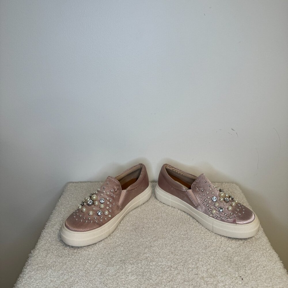 Vintage Havana | Pearl Embellished Slip Ons | Blush - Picture 6 of 7